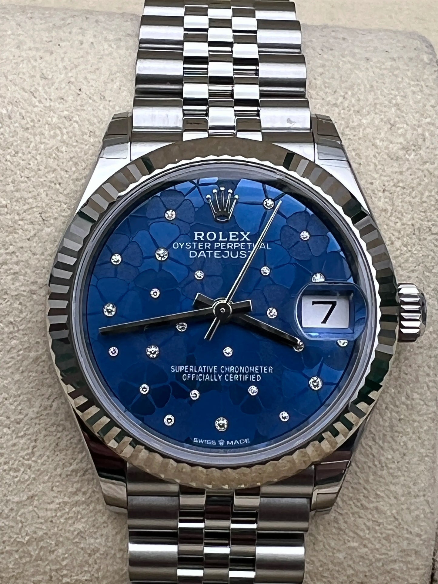 2024 Rolex Datejust 36mm Fluted / Floral-Motif / Diamond-Set / Jubilee