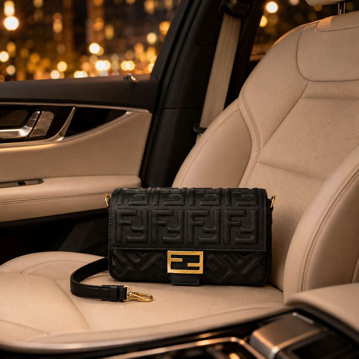 Fendi Baguette Black Leather Shoulder Bag