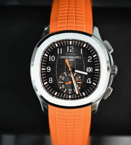 Patek Philippe Aquanaut 5968A Chronograph Black Dial - Orange