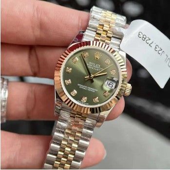 ROLEX DATEJUST 278273 YELLOW GOLD CAPPED OLIVE-GREEN DIAL REPLICA 31MM
