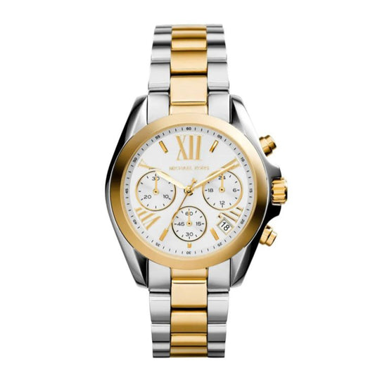 Micheal kors bradshaw chronograph two tone womens watch Authentic