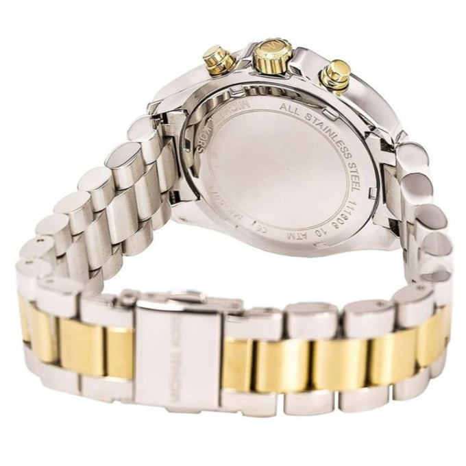 Micheal kors bradshaw chronograph two tone womens watch Authentic