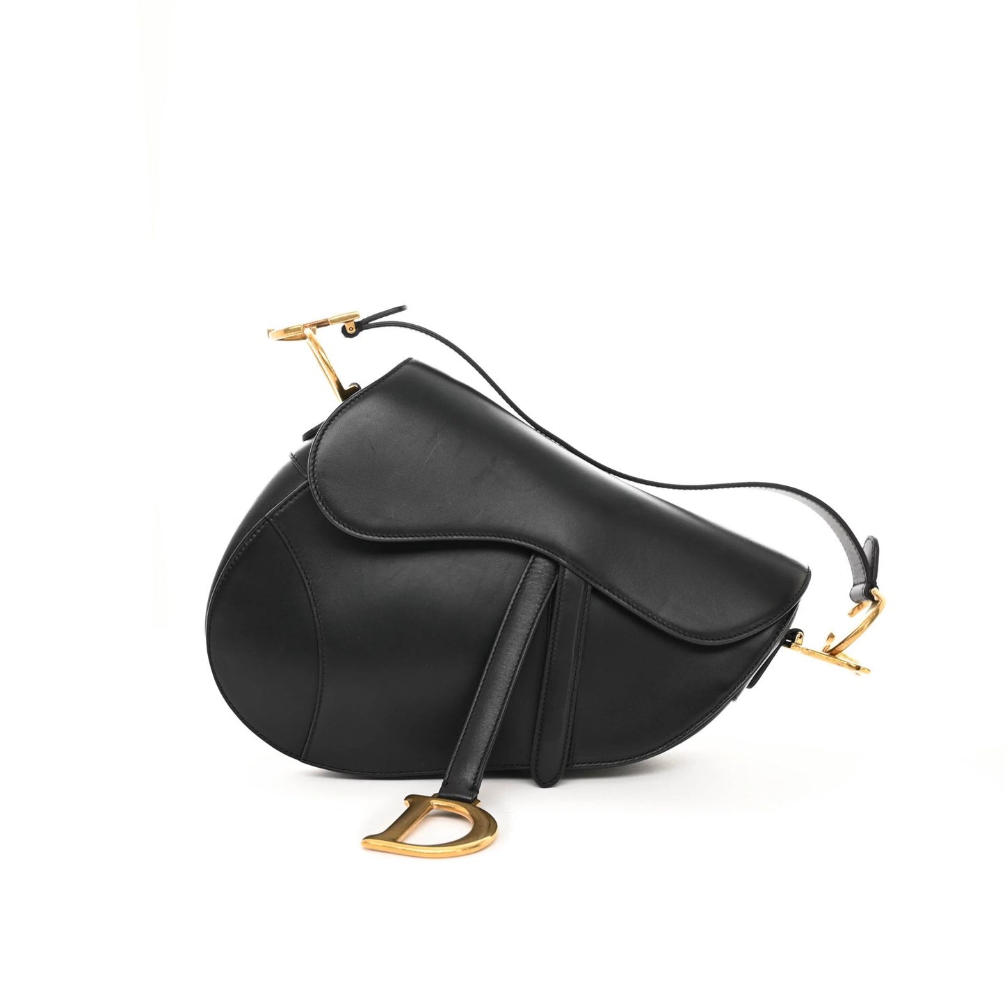 Christian Dior Saddle Bag – Calfskin Leather with Gold Hardware