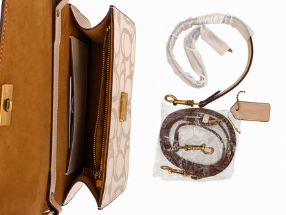 Coach Signature Canvas Flap Crossbody Bag