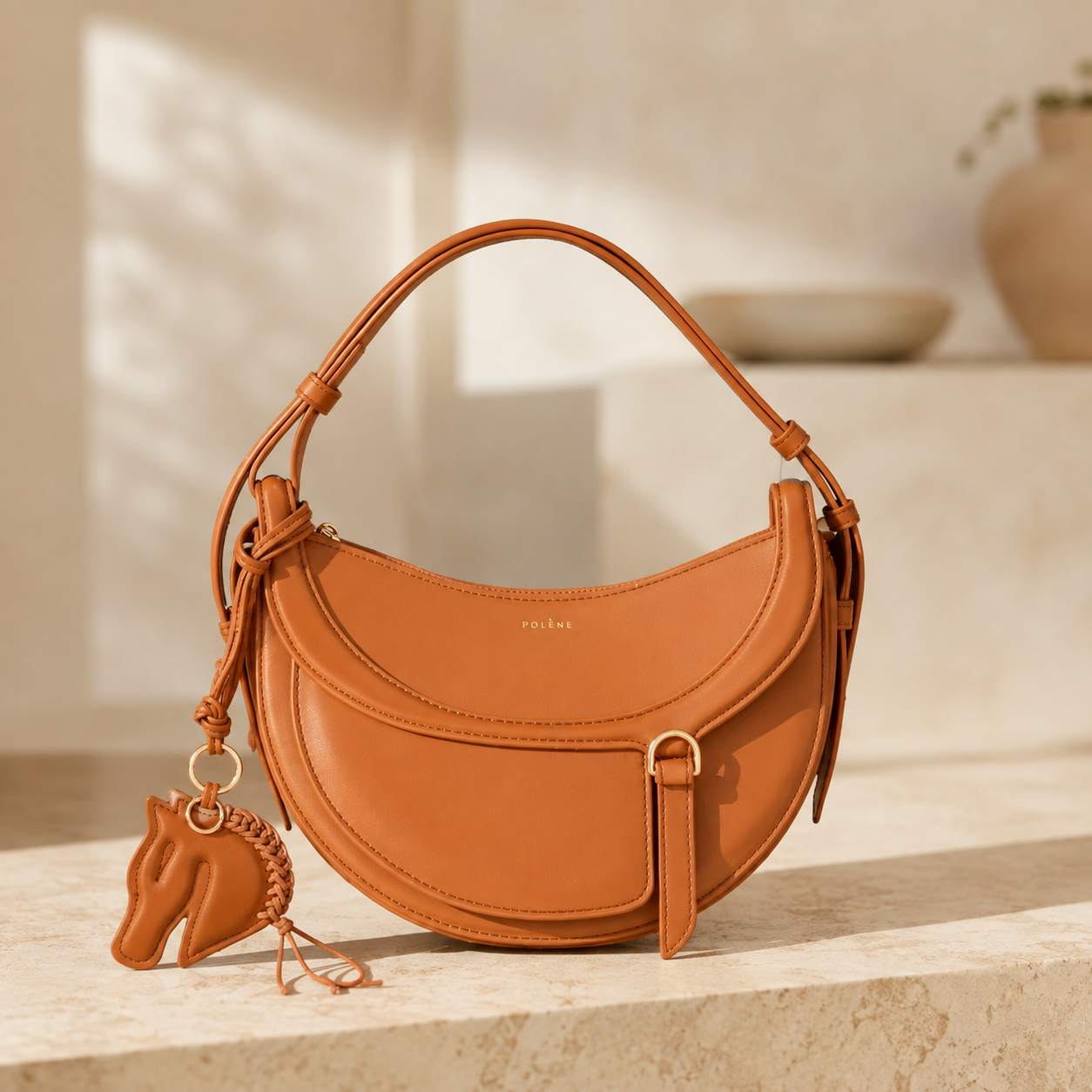 Polène-inspired Saddle Shoulder Bag