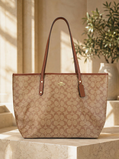 Coach Large Signature Canvas Tote Bag