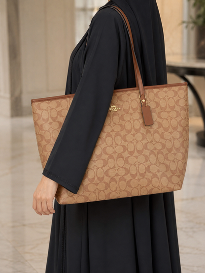Coach Large Signature Canvas Tote Bag