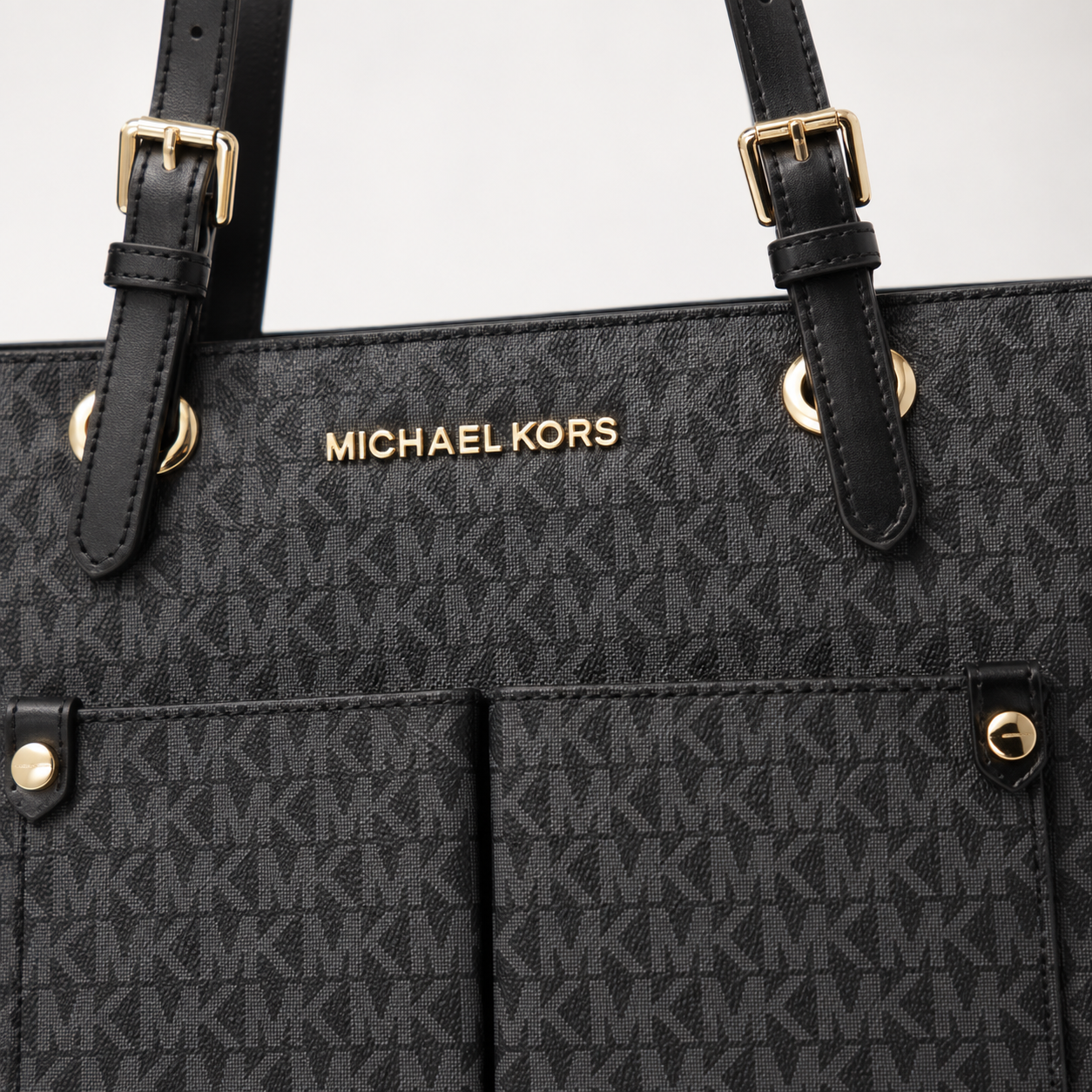 Michael Kors Jet Set Medium Logo Pocket Tote Bag