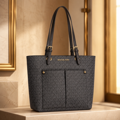 Michael Kors Jet Set Medium Logo Pocket Tote Bag