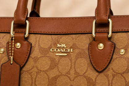 Coach-Inspired Signature Canvas Structured Satchel