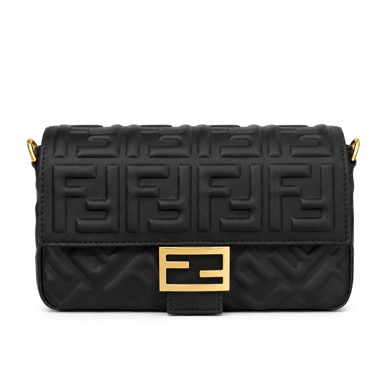 Fendi Baguette Black Leather Shoulder Bag