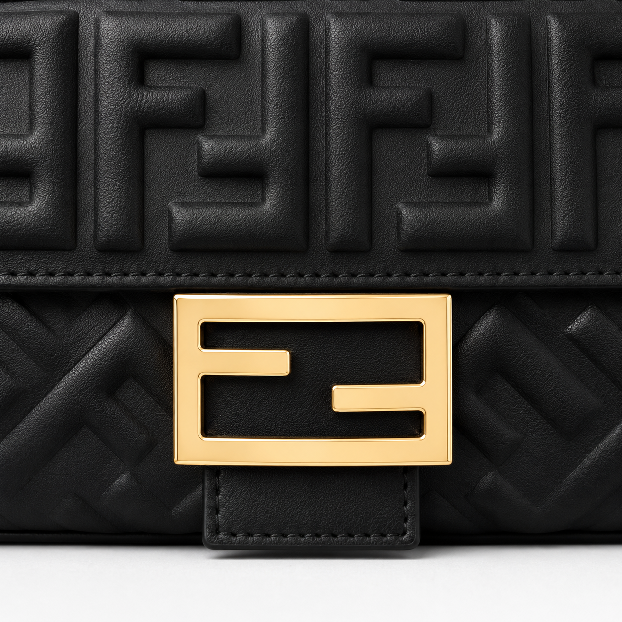 Fendi Baguette Black Leather Shoulder Bag