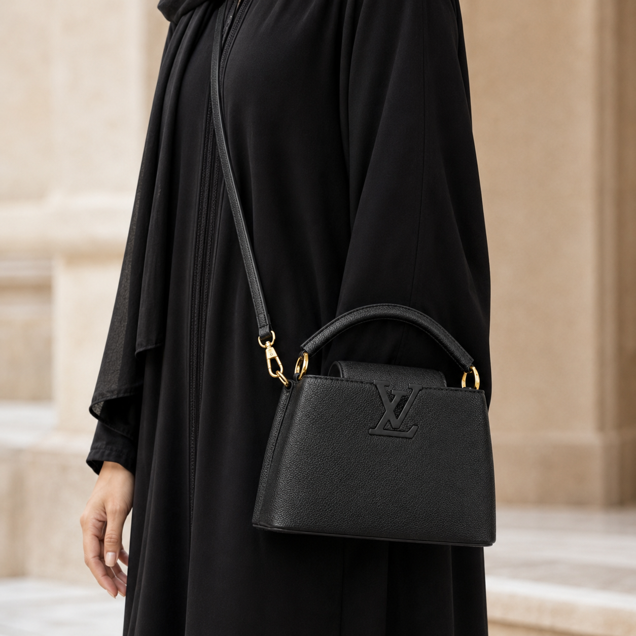 Louis Vuitton Capucines Mini Bag – Black