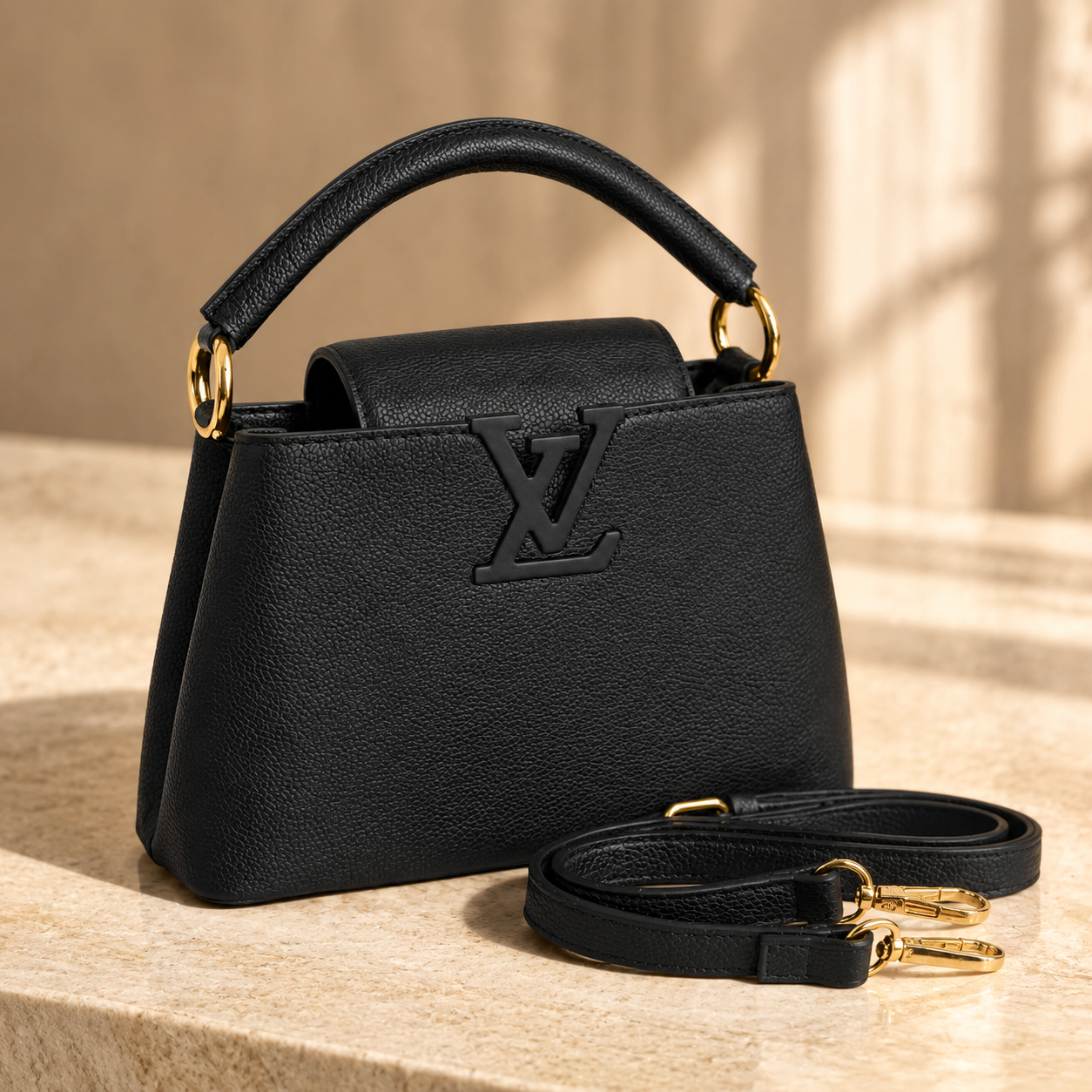Louis Vuitton Capucines Mini Bag – Black