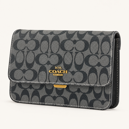 Coach Signature Canvas Flap Crossbody Bag